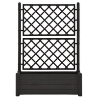 Fioriera aiuola rialzata piante fiori giardino traliccio 100 x 43 x 142 cm PP antracite 02_0000808