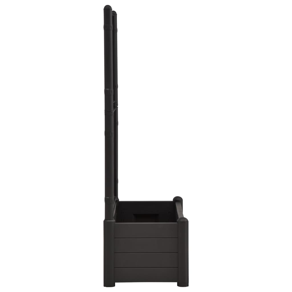 Fioriera aiuola rialzata piante fiori giardino traliccio 100 x 43 x 142 cm PP antracite 02_0000808