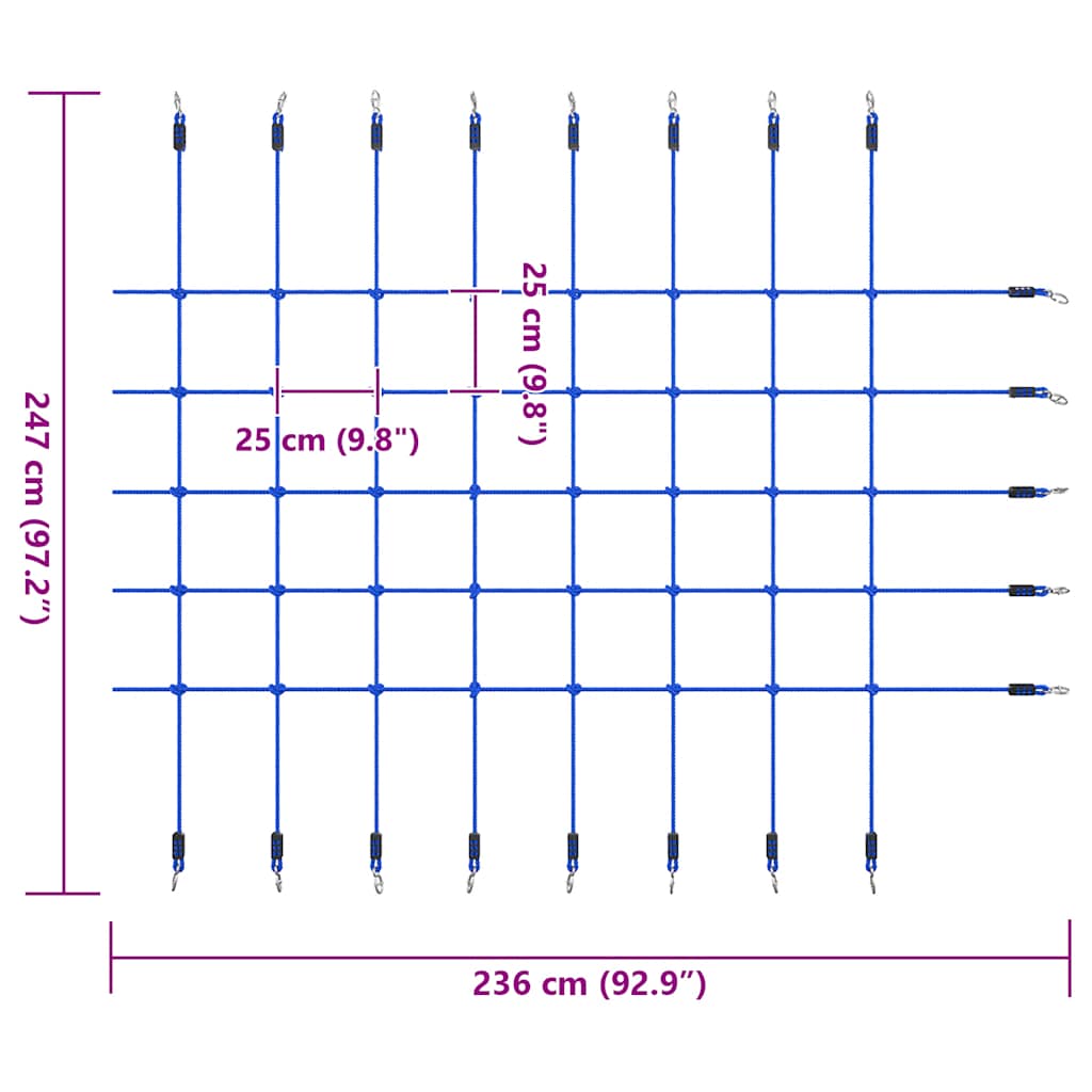Rete da Arrampicata 200x150 cm Blu 93175