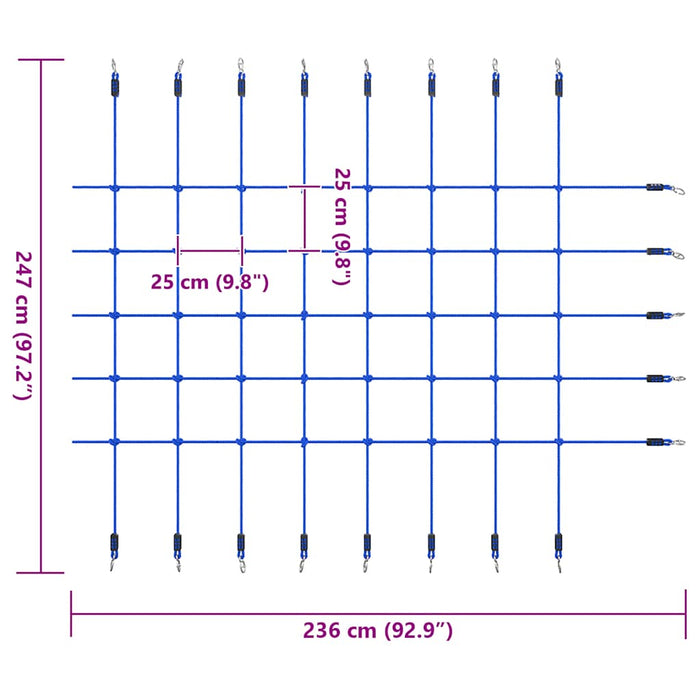 Rete da Arrampicata 200x150 cm Blu 93175