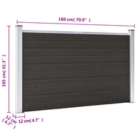 Pannello di Recinzione in WPC 180x105 cm Nero 148975