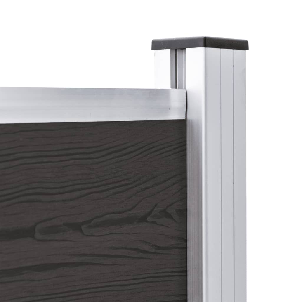 Pannello di Recinzione in WPC 175x105 cm Nero 148976