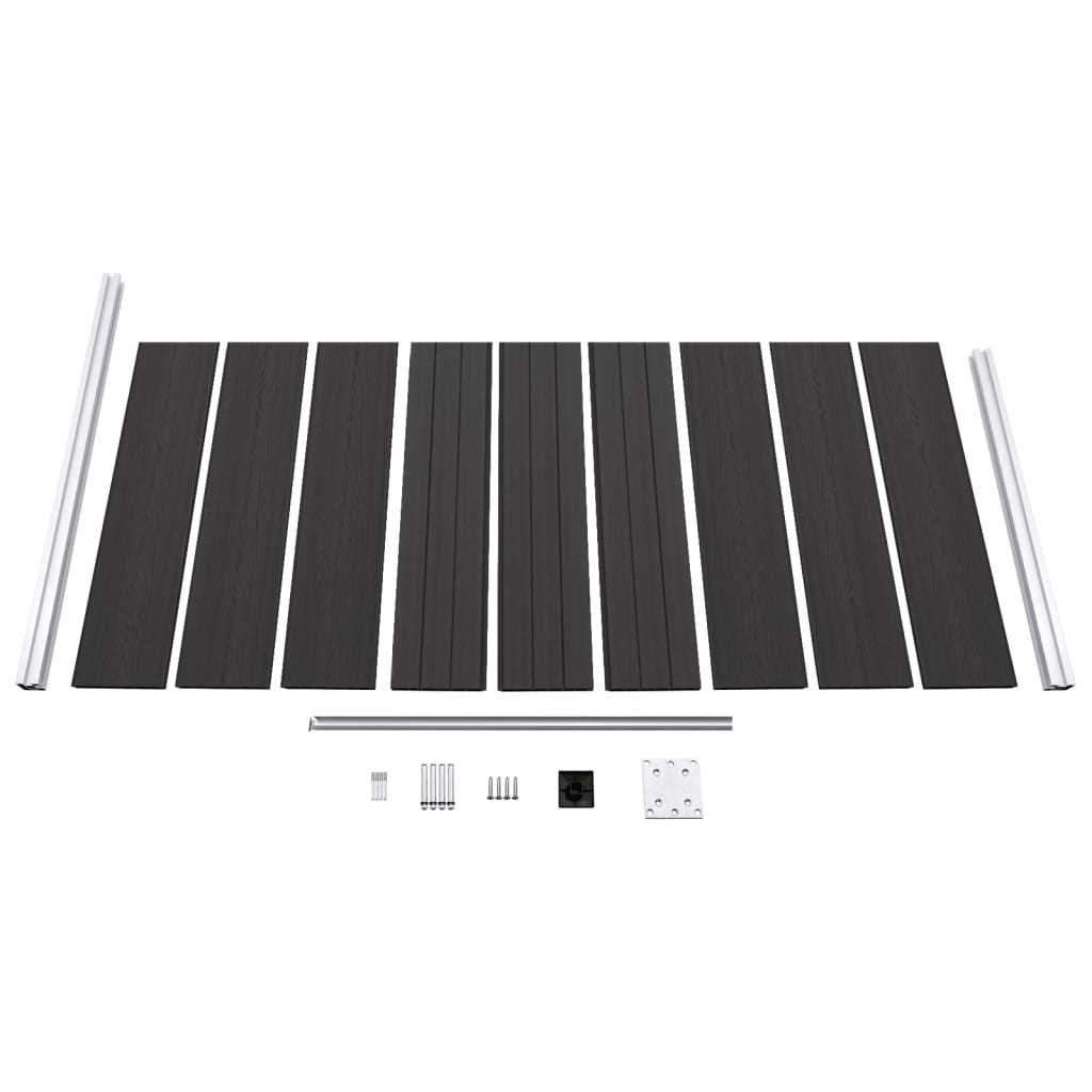 Pannello di Recinzione in WPC 95x186 cm Nero cod mxl 9193