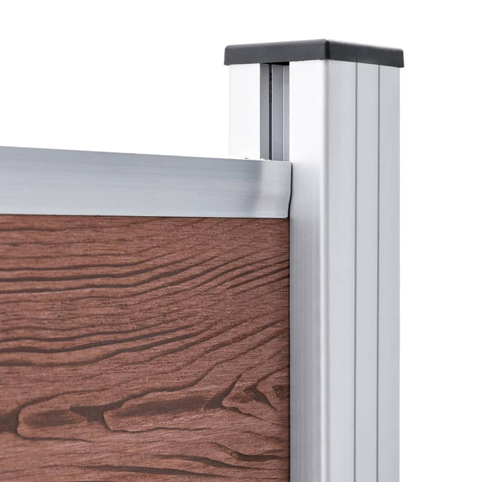 Pannello di Recinzione in WPC 175x146 cm Marrone 148981