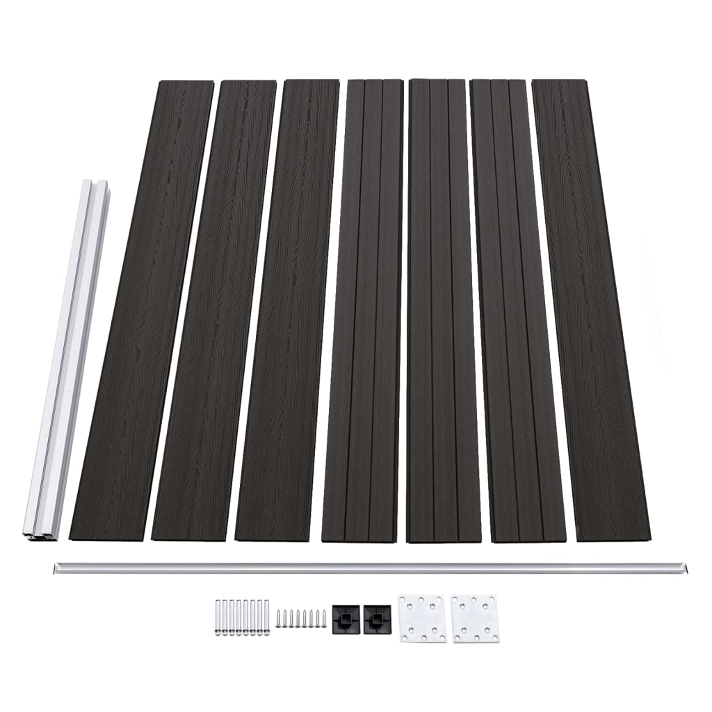 Pannello di Recinzione in WPC 175x146 cm Grigio 148983