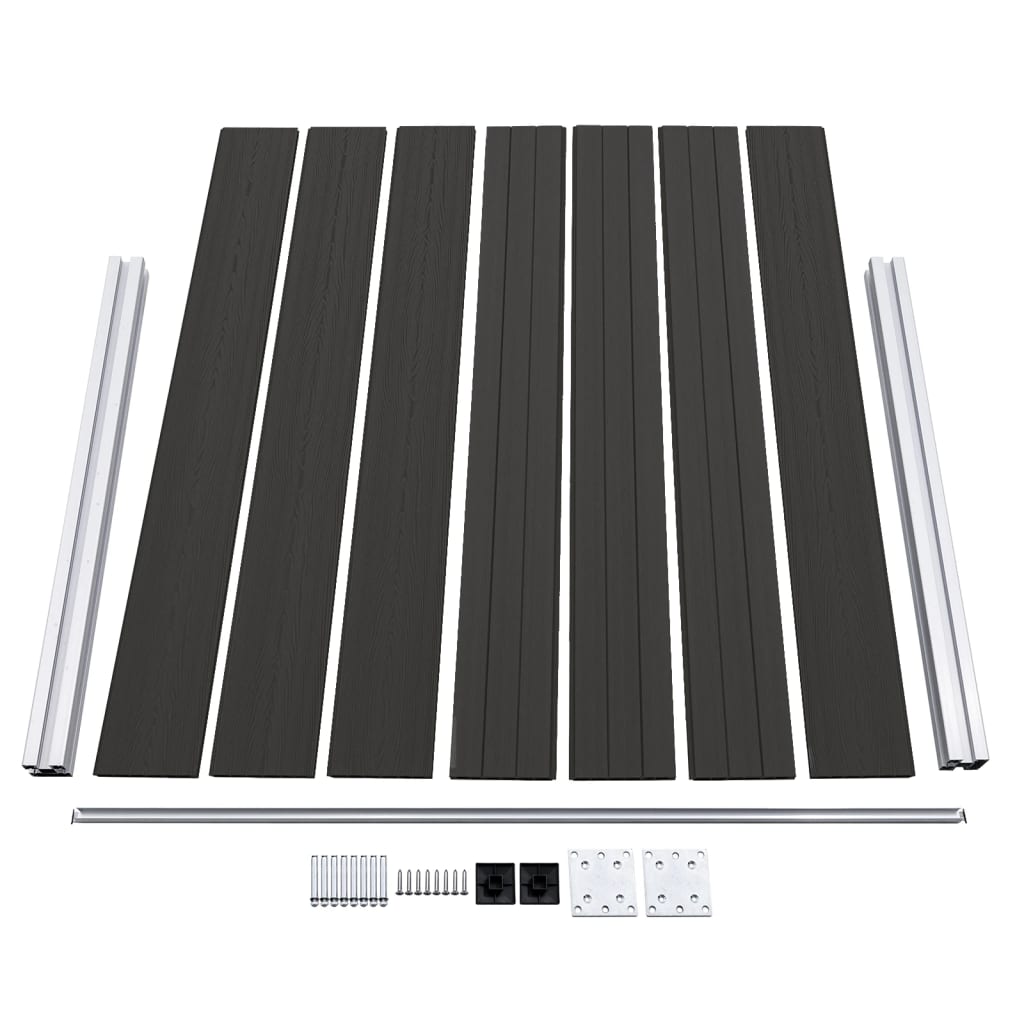 Pannello di Recinzione in WPC 180x146 cm Nero 148984