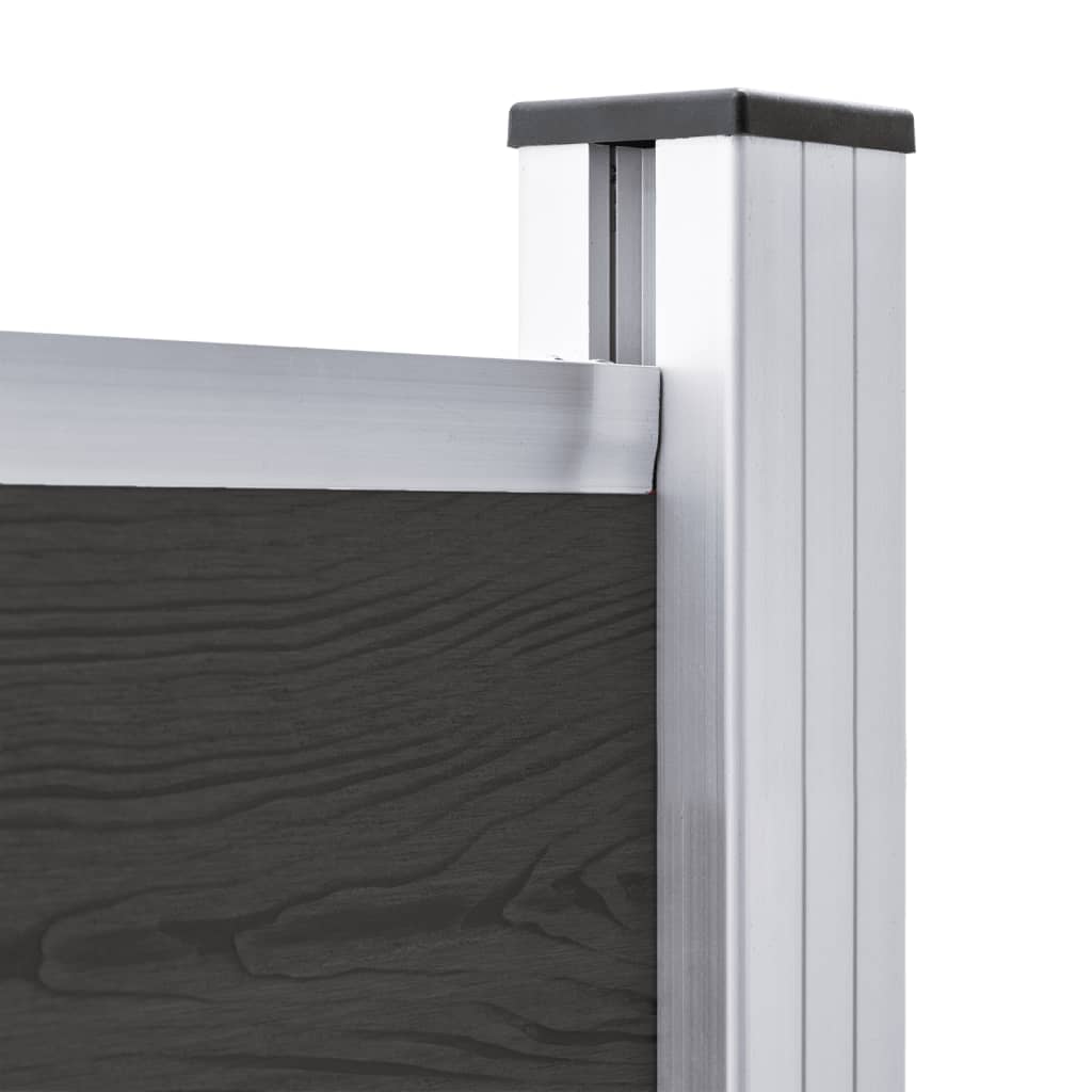 Pannello di Recinzione in WPC 175x146 cm Nero 148985