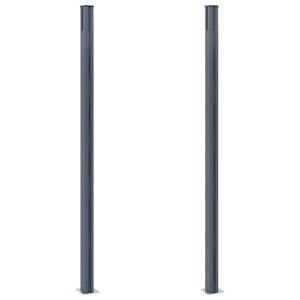 Pali di Recinzione 2 pz Grigio Scuro 185 cm in Alluminio 148986