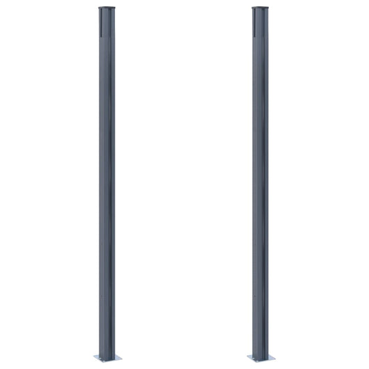 Pali di Recinzione 2 pz Grigio Scuro 185 cm in Alluminio 148986