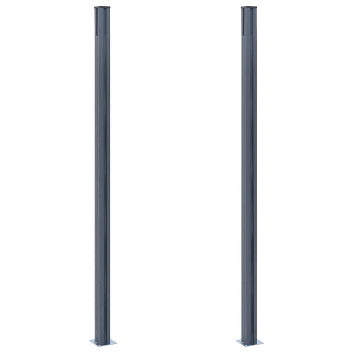 Pali di Recinzione 2 pz Grigio Scuro 185 cm in Alluminio 148986