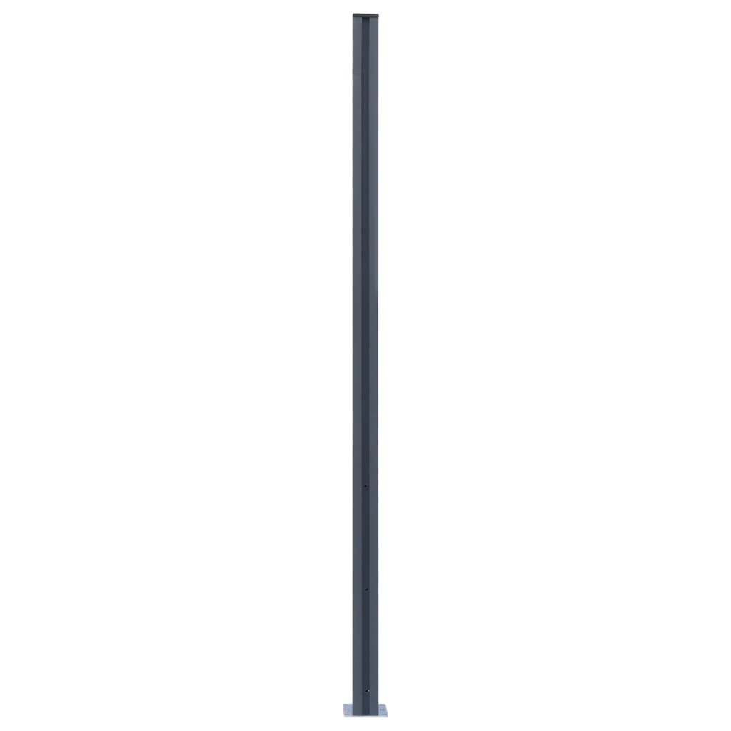 Pali di Recinzione 2 pz Grigio Scuro 185 cm in Alluminio 148986