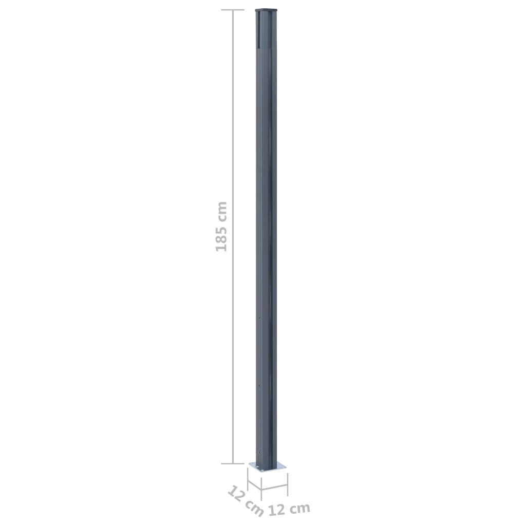 Pali di Recinzione 2 pz Grigio Scuro 185 cm in Alluminio 148986