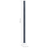 Pali di Recinzione 2 pz Grigio Scuro 185 cm in Alluminio 148986