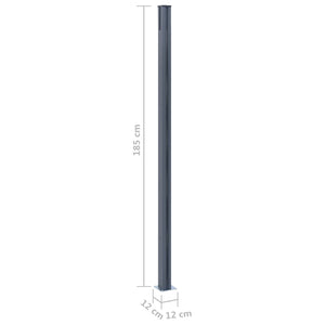 Pali di Recinzione 2 pz Grigio Scuro 185 cm in Alluminio 148986