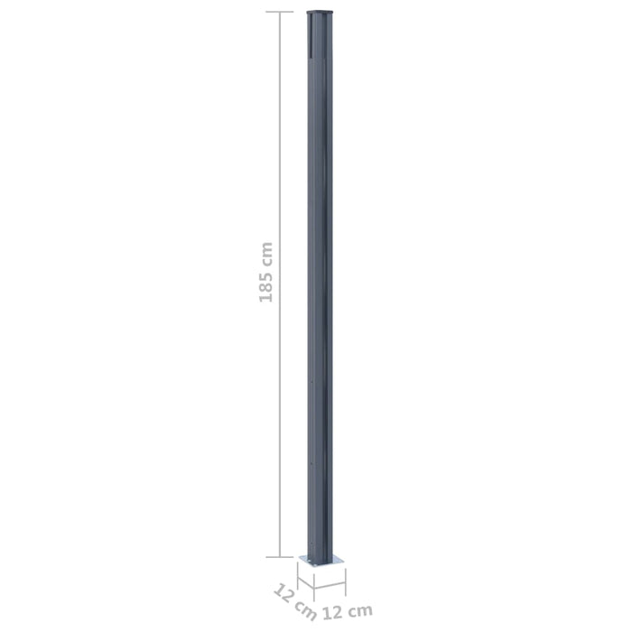 Pali di Recinzione 2 pz Grigio Scuro 185 cm in Alluminio 148986
