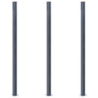 Pali di Recinzione 3 pz Grigio Scuro 185 cm in Alluminio 148987