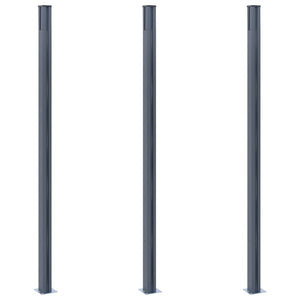 Pali di Recinzione 3 pz Grigio Scuro 185 cm in Alluminio 148987