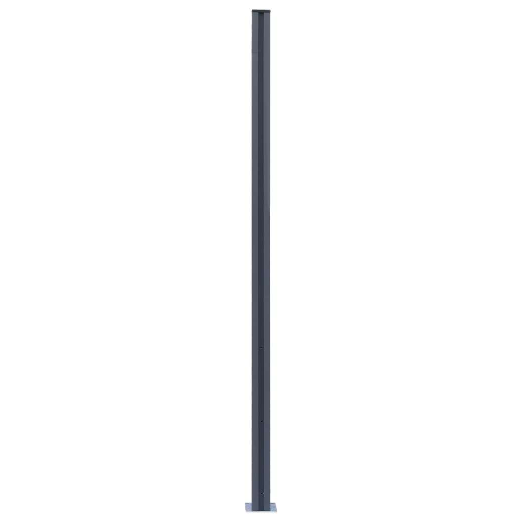 Pali di Recinzione 3 pz Grigio Scuro 185 cm in Alluminio 148987