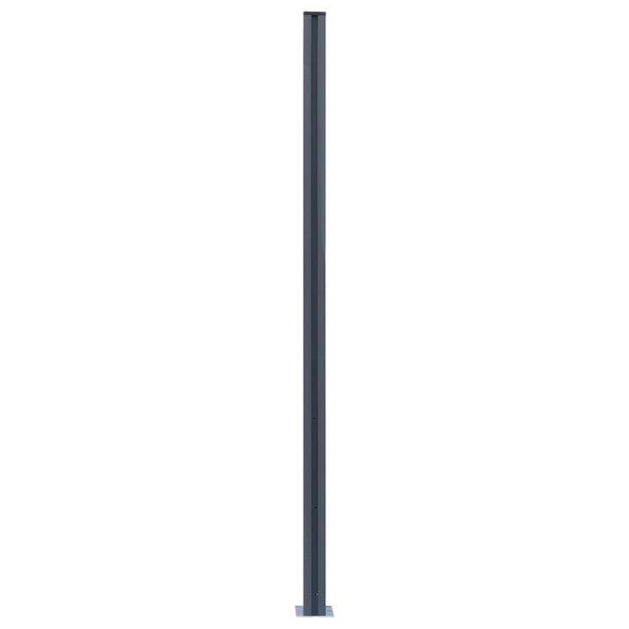 Pali di Recinzione 3 pz Grigio Scuro 185 cm in Alluminio 148987