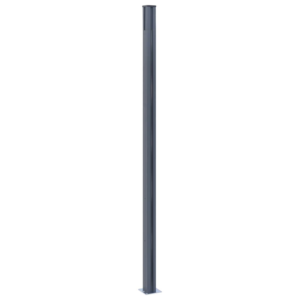 Pali di Recinzione 3 pz Grigio Scuro 185 cm in Alluminio 148987