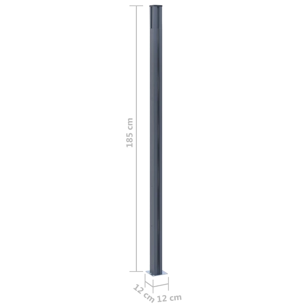 Pali di Recinzione 3 pz Grigio Scuro 185 cm in Alluminio 148987
