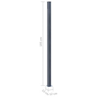 Pali di Recinzione 3 pz Grigio Scuro 185 cm in Alluminio 148987