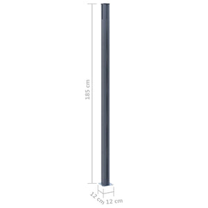 Pali di Recinzione 3 pz Grigio Scuro 185 cm in Alluminio 148987