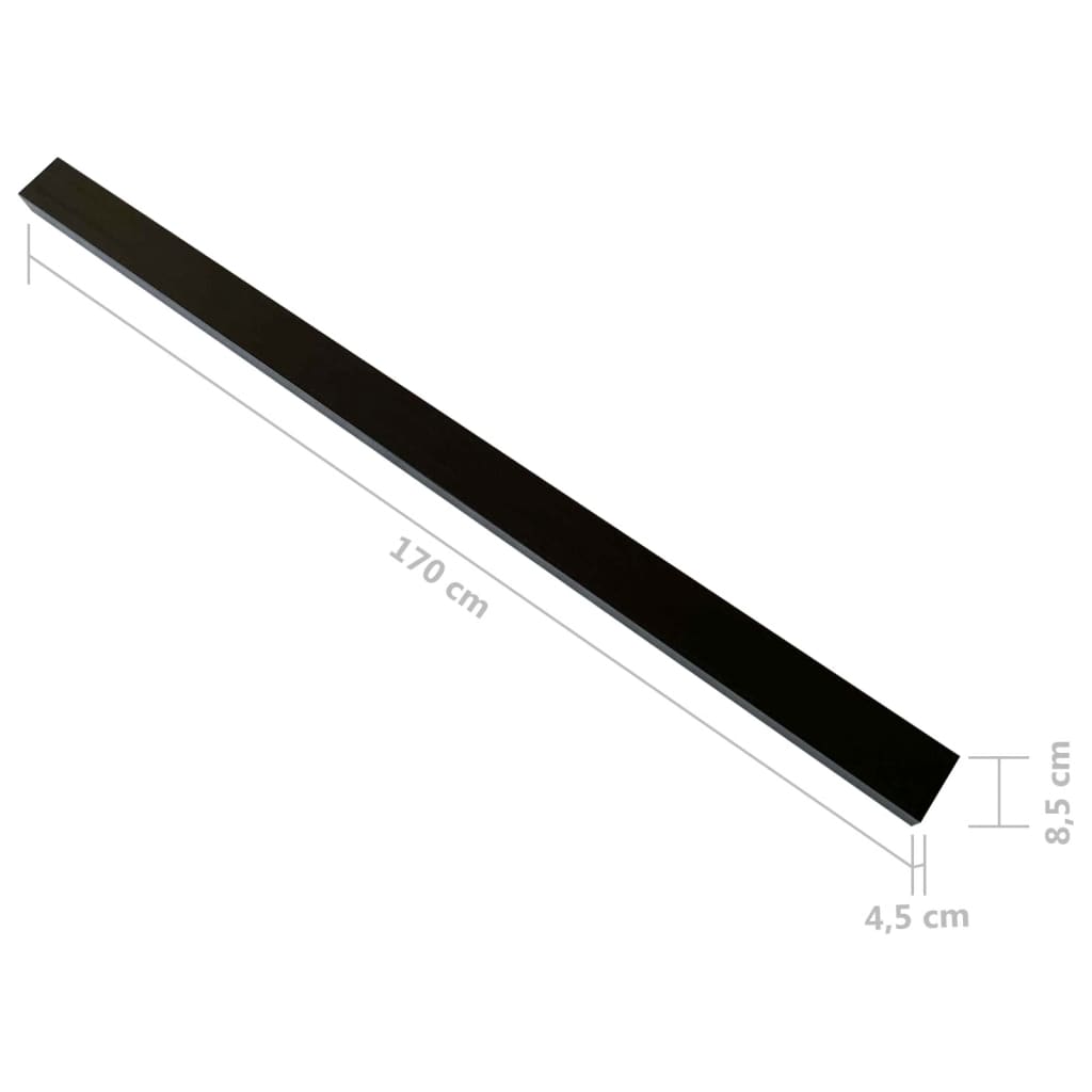 Travetti per Decking 6 pz Nero 170x8,5x4,5 cm in WPC 149005