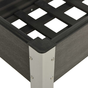 Fioriera rialzata piante fiori giardino 75 x 40 x 75 cm WPC grigio 02_0001073