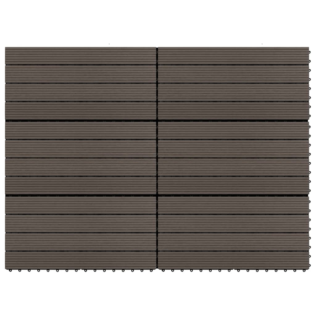 Piastrelle per Decking WPC 6 pz 60x30 cm 1,08 mÂ² Marrone Scuro