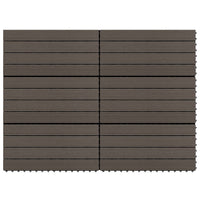 Piastrelle per Decking WPC 6 pz 60x30 cm 1,08 mÂ² Marrone Scuro