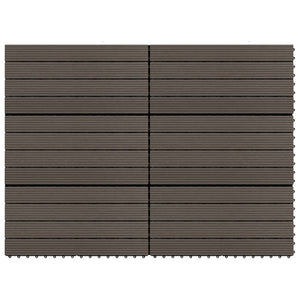 Piastrelle per Decking WPC 6 pz 60x30 cm 1,08 mÂ² Marrone Scuro