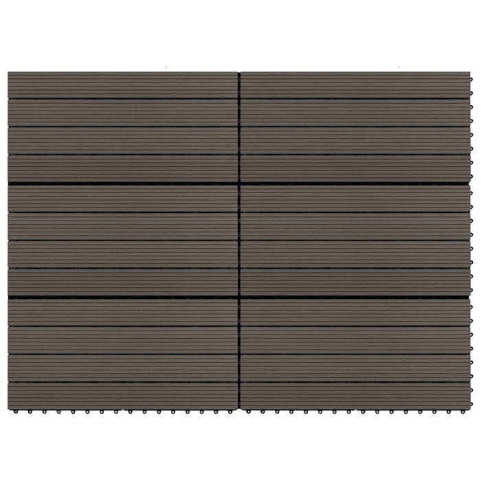 Piastrelle per Decking WPC 6 pz 60x30 cm 1,08 mÂ² Marrone Scuro