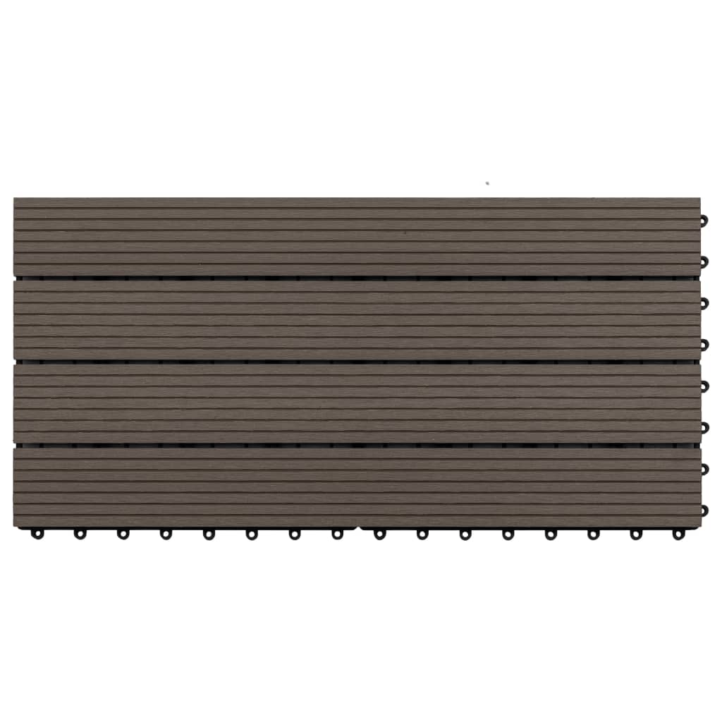 Piastrelle per Decking WPC 6 pz 60x30 cm 1,08 mÂ² Marrone Scuro