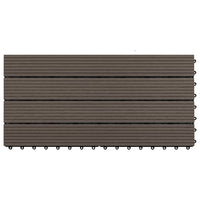 Piastrelle per Decking WPC 6 pz 60x30 cm 1,08 mÂ² Marrone Scuro