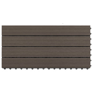 Piastrelle per Decking WPC 6 pz 60x30 cm 1,08 mÂ² Marrone Scuro