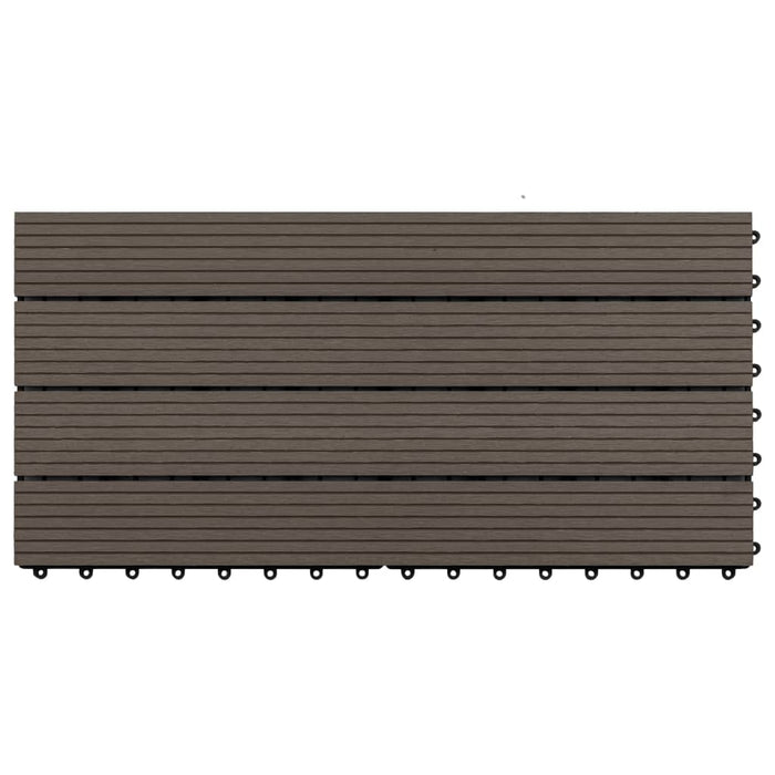 Piastrelle per Decking WPC 6 pz 60x30 cm 1,08 mÂ² Marrone Scuro