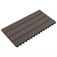 Piastrelle per Decking WPC 6 pz 60x30 cm 1,08 mÂ² Marrone Scuro