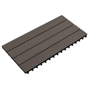 Piastrelle per Decking WPC 6 pz 60x30 cm 1,08 mÂ² Marrone Scuro