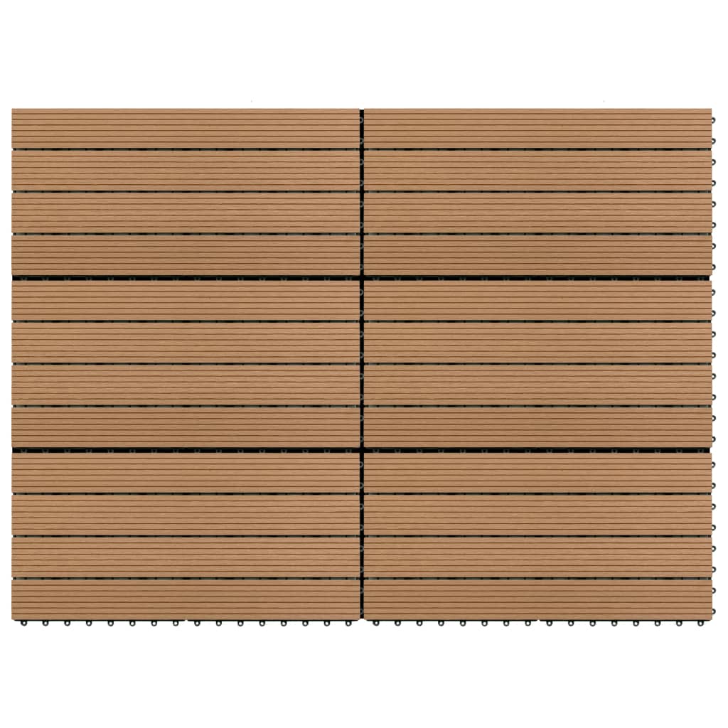 Piastrelle per Decking in WPC 6 pz 60x30 cm 1,08 mÂ² Marrone