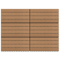 Piastrelle per Decking in WPC 6 pz 60x30 cm 1,08 mÂ² Marrone