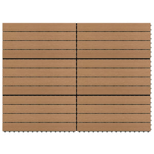 Piastrelle per Decking in WPC 6 pz 60x30 cm 1,08 mÂ² Marrone