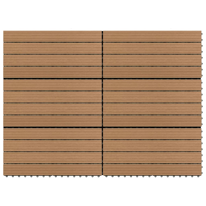 Piastrelle per Decking in WPC 6 pz 60x30 cm 1,08 mÂ² Marrone