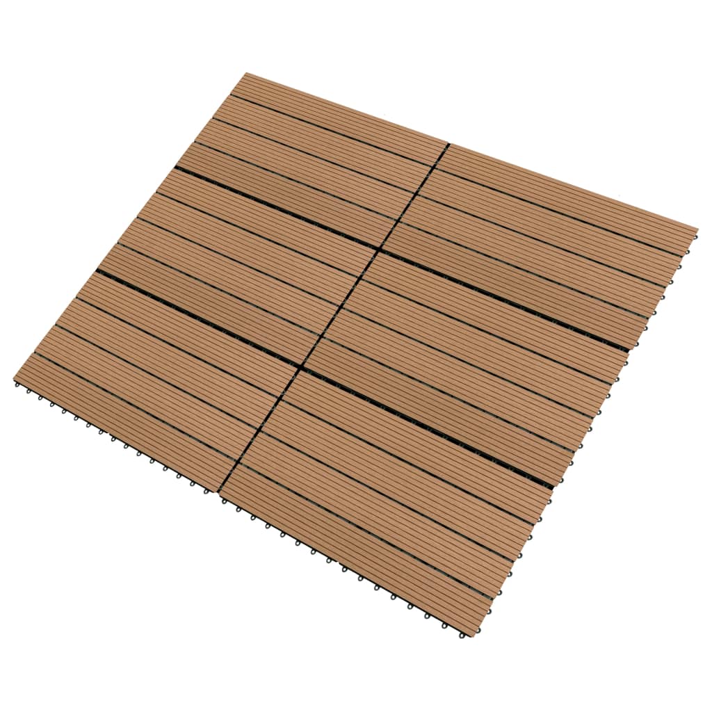 Piastrelle per Decking in WPC 6 pz 60x30 cm 1,08 mÂ² Marrone