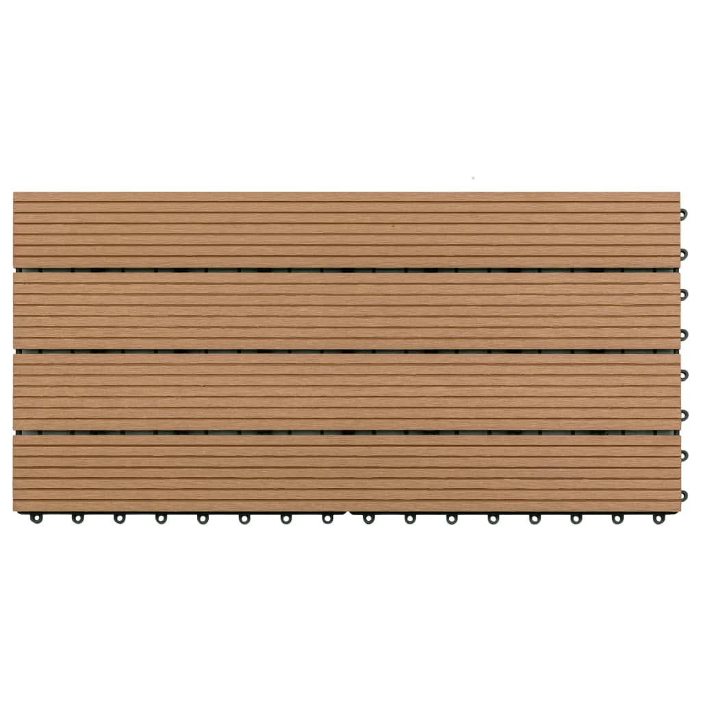 Piastrelle per Decking in WPC 6 pz 60x30 cm 1,08 mÂ² Marrone