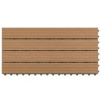 Piastrelle per Decking in WPC 6 pz 60x30 cm 1,08 mÂ² Marrone