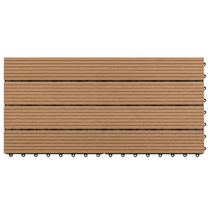 Piastrelle per Decking in WPC 6 pz 60x30 cm 1,08 mÂ² Marrone