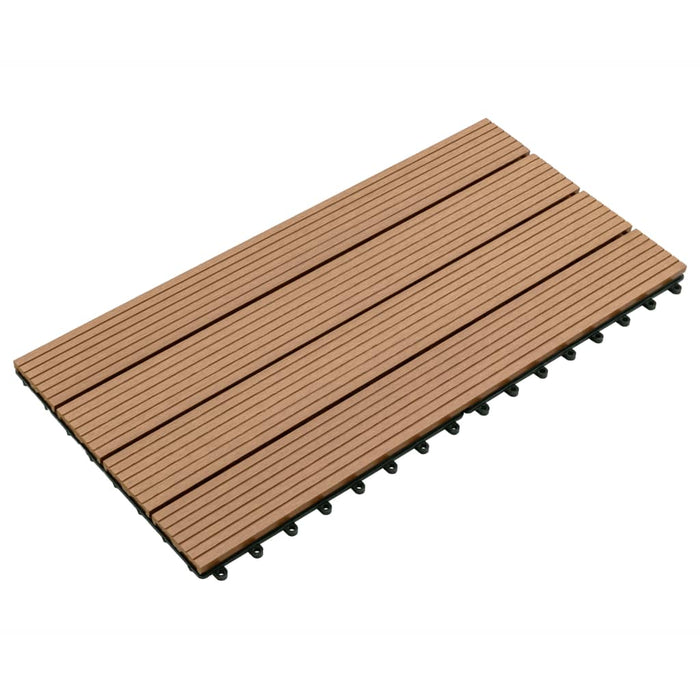 Piastrelle per Decking in WPC 6 pz 60x30 cm 1,08 mÂ² Marrone