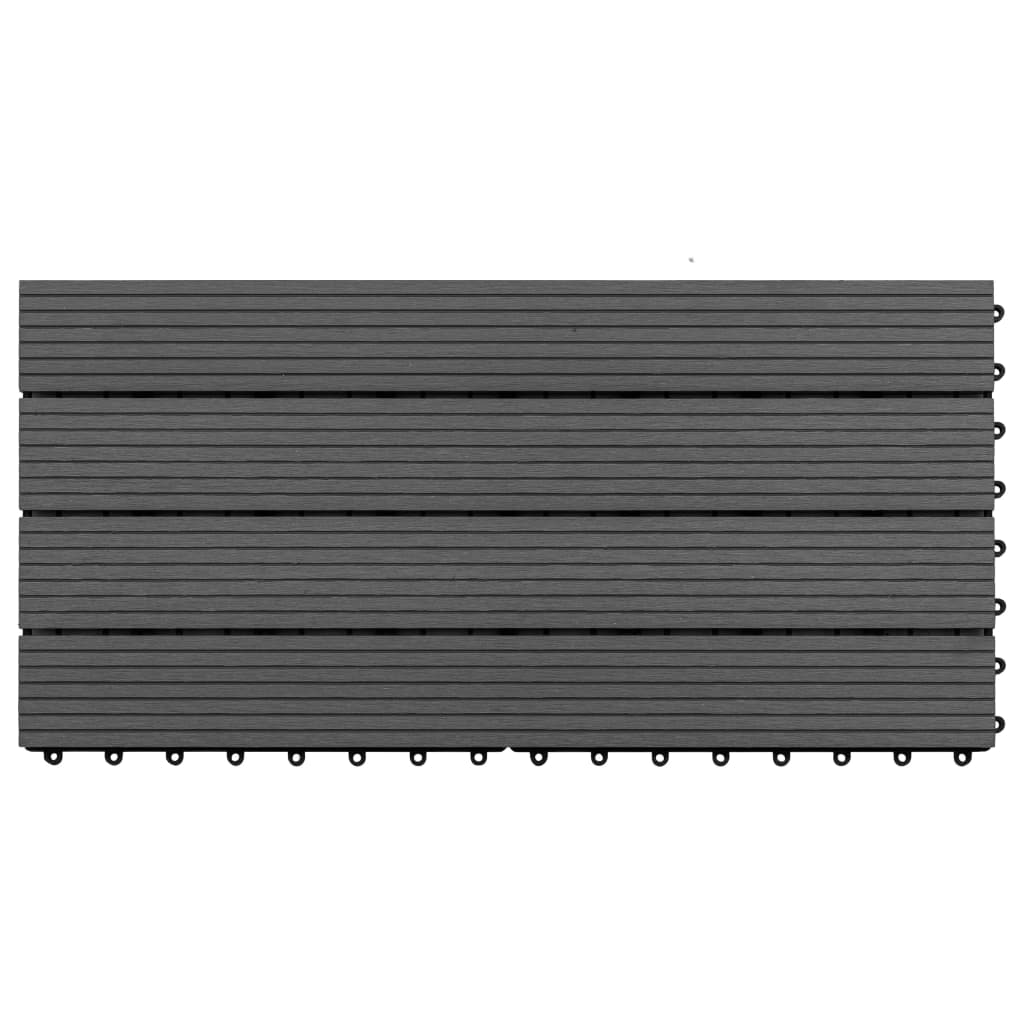 Piastrelle per Decking in WPC 6 pz 60x30 cm 1,08 m² Nere 149029