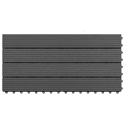 Piastrelle per Decking in WPC 6 pz 60x30 cm 1,08 m² Nere 149029